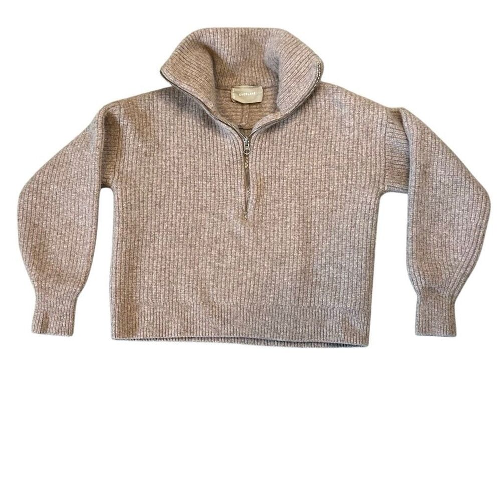 Everlane Brown Wool 1/2 Zip Pullover Sweater S